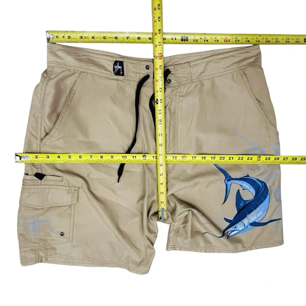 Guy Harvey By AFTCO Graphic Martín Dive Fisherman’s Men’s Bord Shorts Cargo 38x9